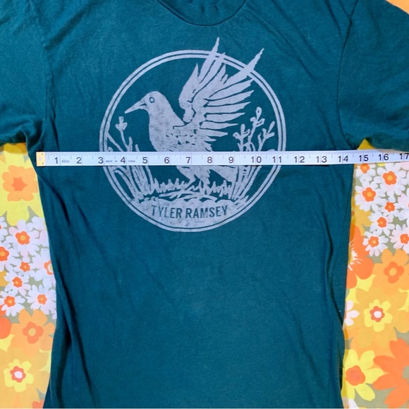 Tyler Ramsey Teal Blackbird Band Tee American Apparel Summer Shirt Women’s Small - Picture 5 of 16